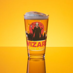 Red Wiz Shaker pint glass