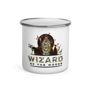 orange Camo Wiz Enamel Mug